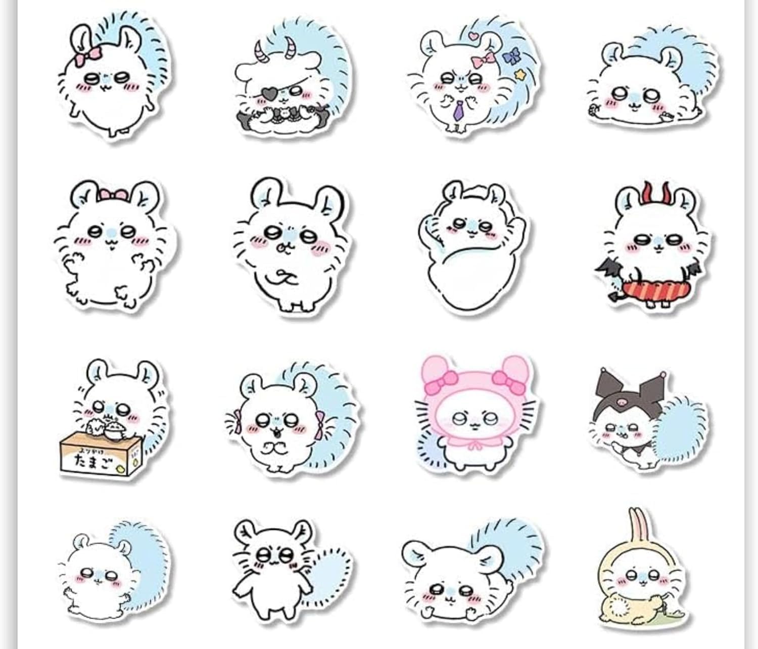 Amazon.co.jp: 108枚 モモンガ＆ちいかわ ステッカー 防水デカール