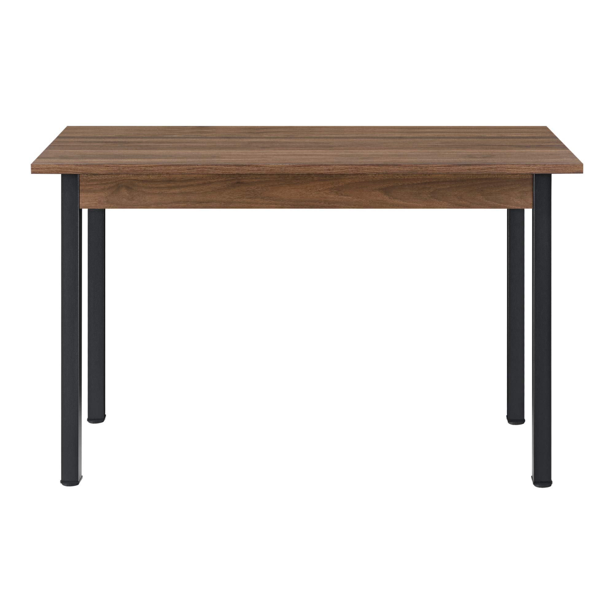 [en.casa] Table de Salle à Manger Table de Cuisine Bureau MDF Mélaminé Acier Revêtu par Poudre 120 cm x 60 cm x 75 cm Effet Noyer Noir