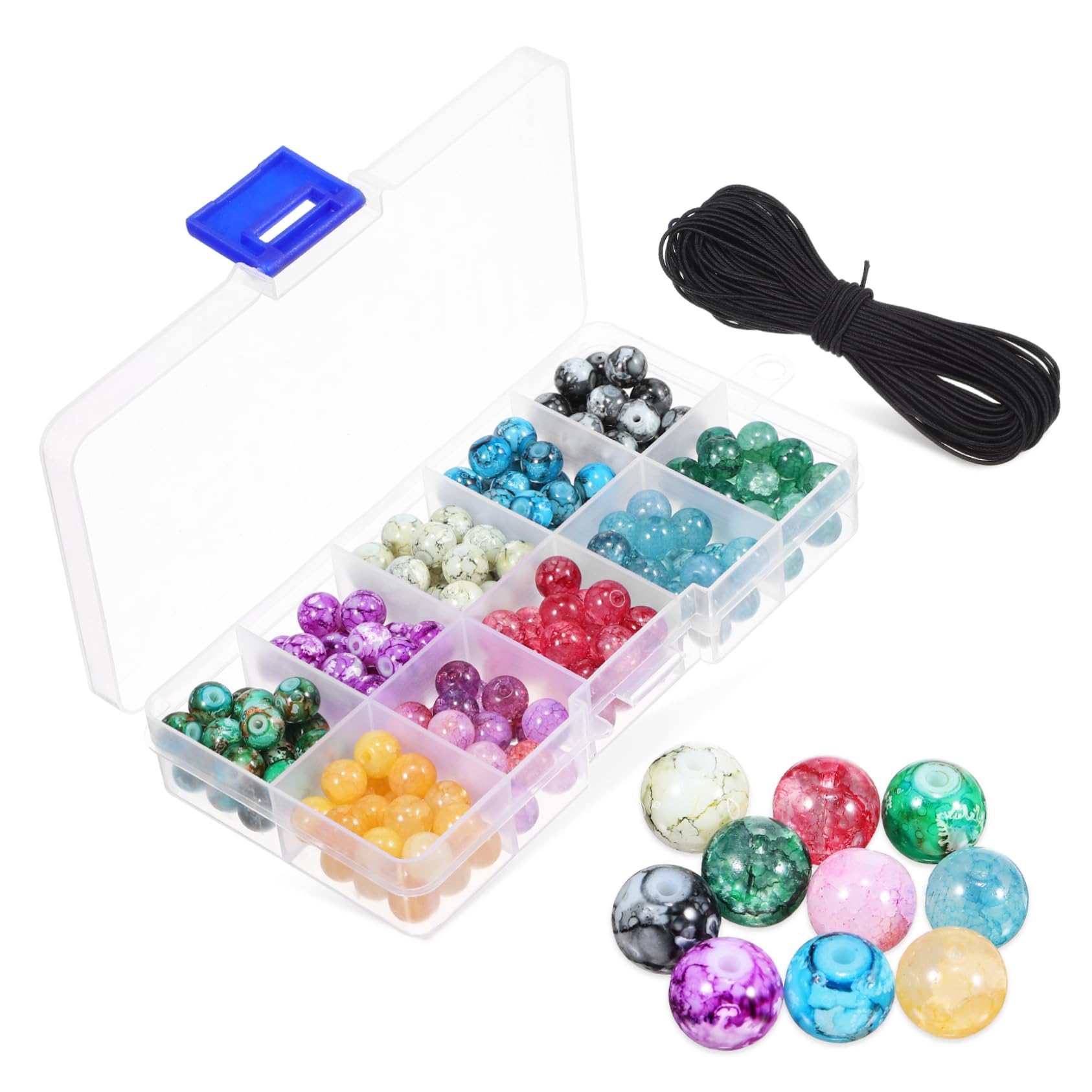 Gadpiparty 4 Set Perline Rotonde Per Bigiotteria Con Filo Elastico Perline Per Collane E Braccialetti Per Creazioni E Accessori Fai Da Te 200 Pezzi*4