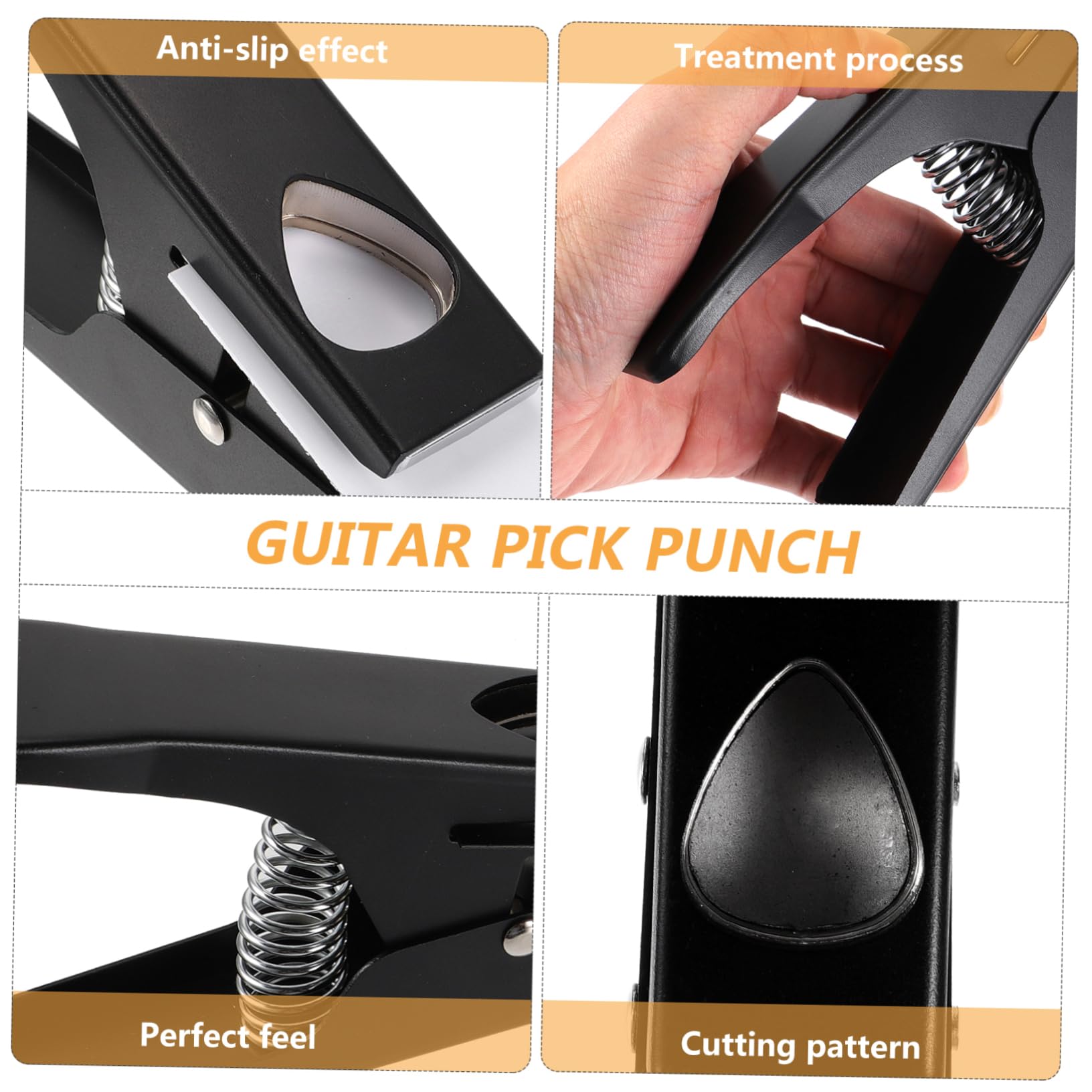 Eisen Gitarrenschlag Werkzeug mit Standard Lochdesign und Silikonpad für Benutzerdefinierte Gitarrenplektren im Eleganten Schwarzen Stil