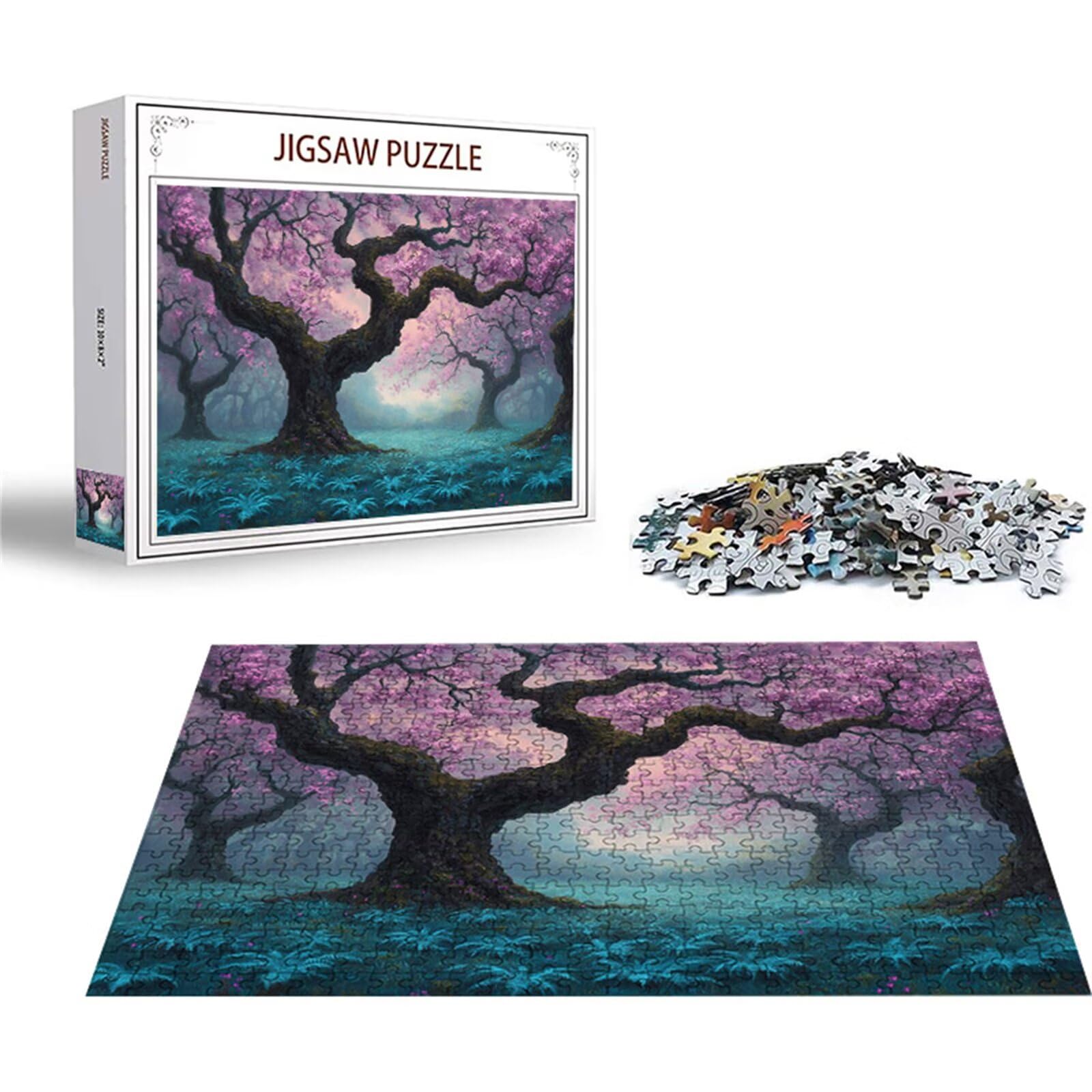 Puzzle 2000 sztuk drzewa układanki krajobraz drewniane układanki, klasyczne dla dorosłych diY gra wyzwanie idealnie pasują między nimi literami z tyłu układanki dla dzieci i dorosłych wiek 14 lat D-5