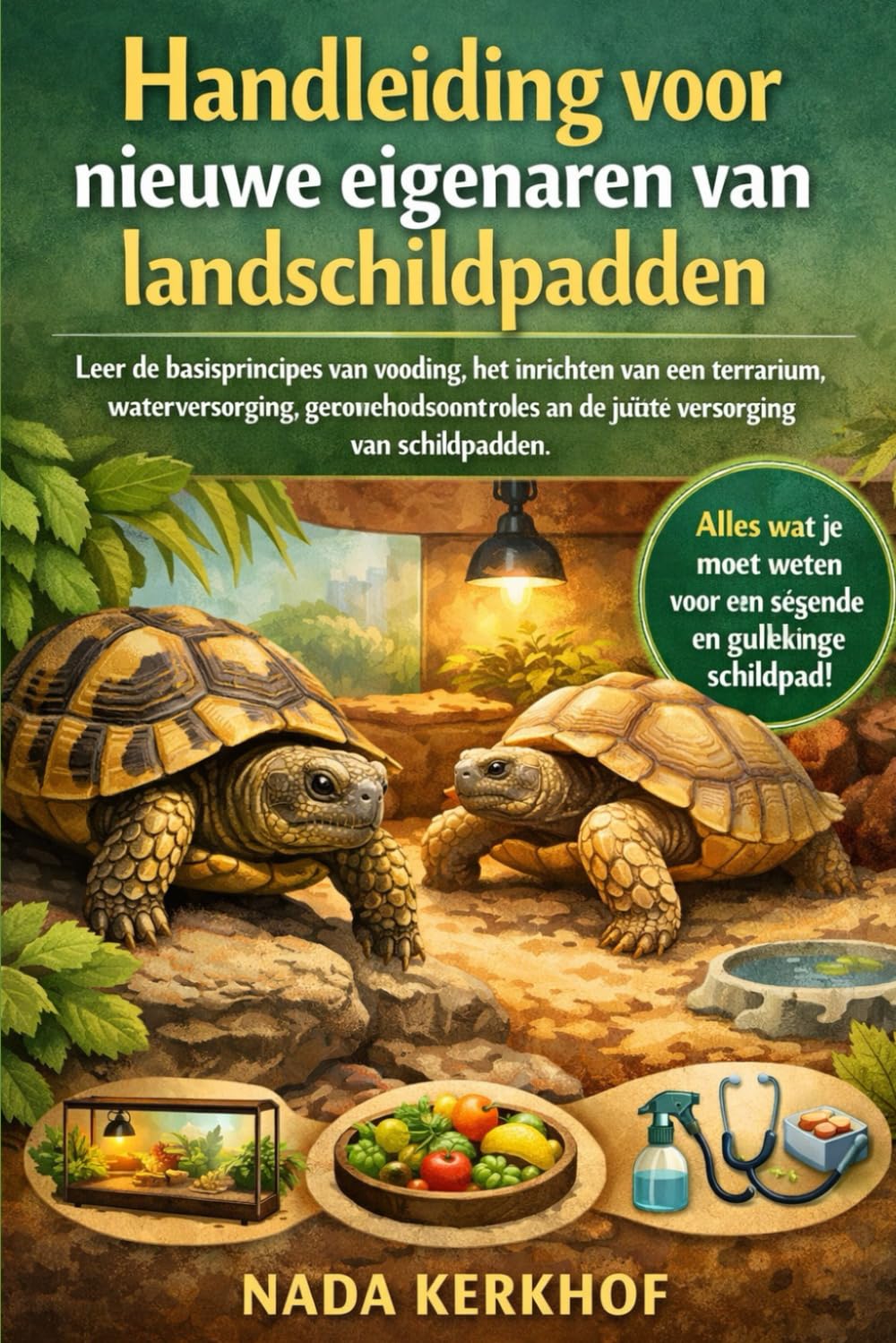 Handleiding voor nieuwe eigenaren van landschildpadden: Leer de basisprincipes van voeding, het inrichten van een terrarium, waterverzorging, ... en de juiste verzorging van schildpadden.