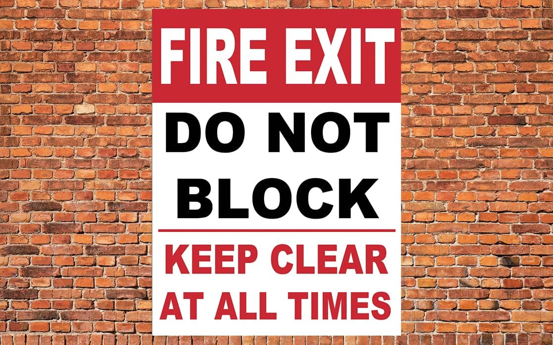 Fire Exit Keep Clear Do Not Block Keep Clear At All Times Safety Gloss ...