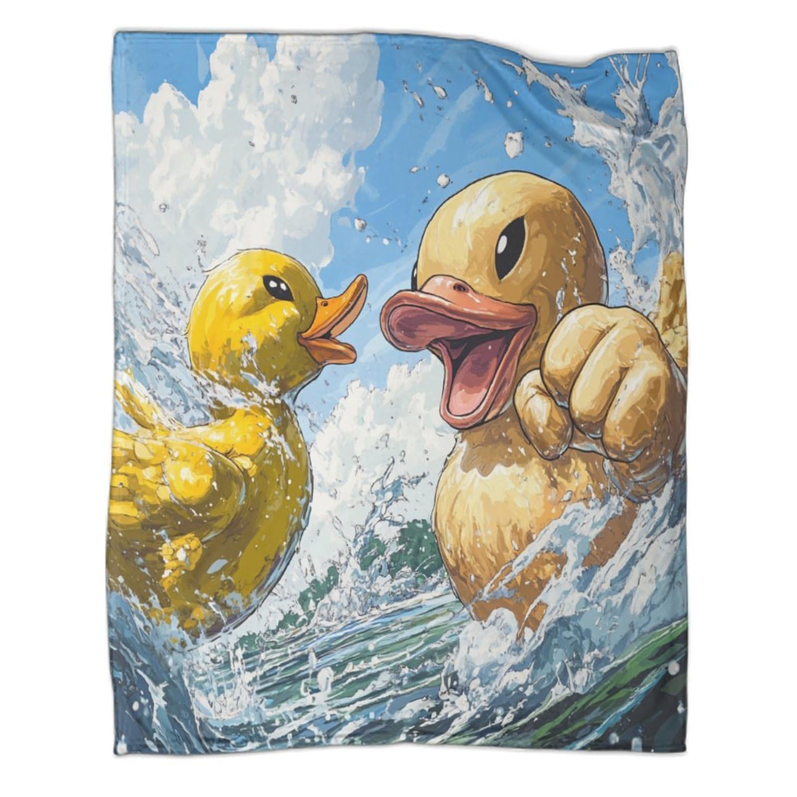 Couverture polaire canard Kung Fu pour cocooner au chaud sur votre canapé de salon