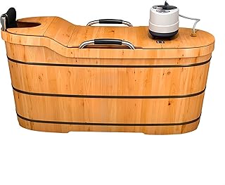 Cedar Wood Bath Tub Adult Full Body Household Solid Wood Bath Spa Thickened Wooden Barrel Large Steam Barrel Bath Bucket - Multi Size Adult Bath Tub 62.99 in
