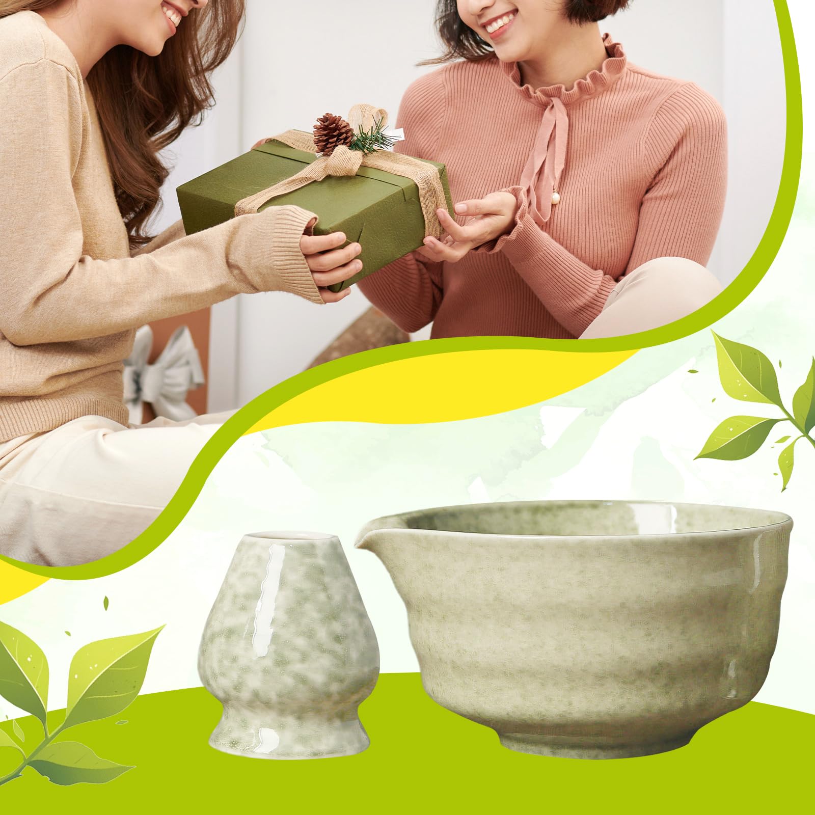 Produktbild von Colcolo 2-Teilige Matcha-Schüssel, Handgefertigt Für Die Matcha