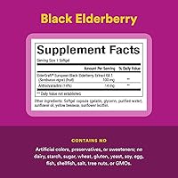 Vista 4 de Baya de saúco negro, 100 mg, 120 cápsulas blandas de acción rápida, Natural Factors