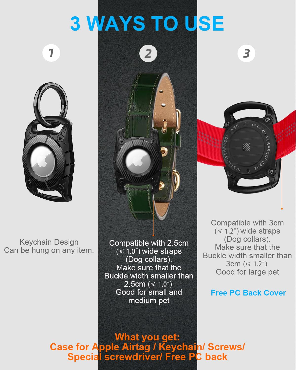ONEONTA Airtag Dog Collar | Waterproof Airtag Dog Collar