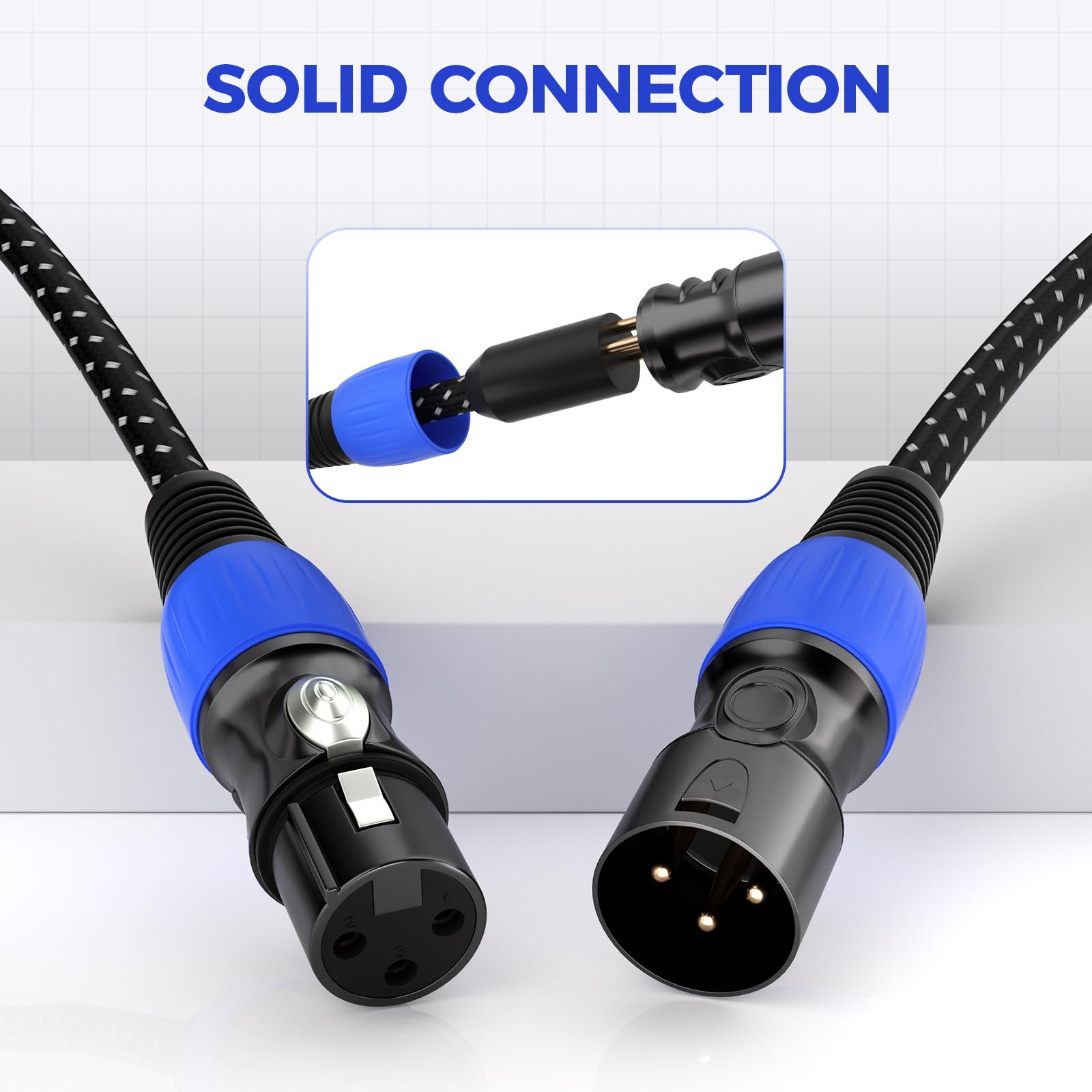 Confezione da 2 cavi XLR per microfono, 15,7 m, senza rumore, a lunga durata, da maschio a femmina, cavo bilanciato per microfono, mixer, amplificatore, monitor da studio, DMX, 24AWG, rosso e