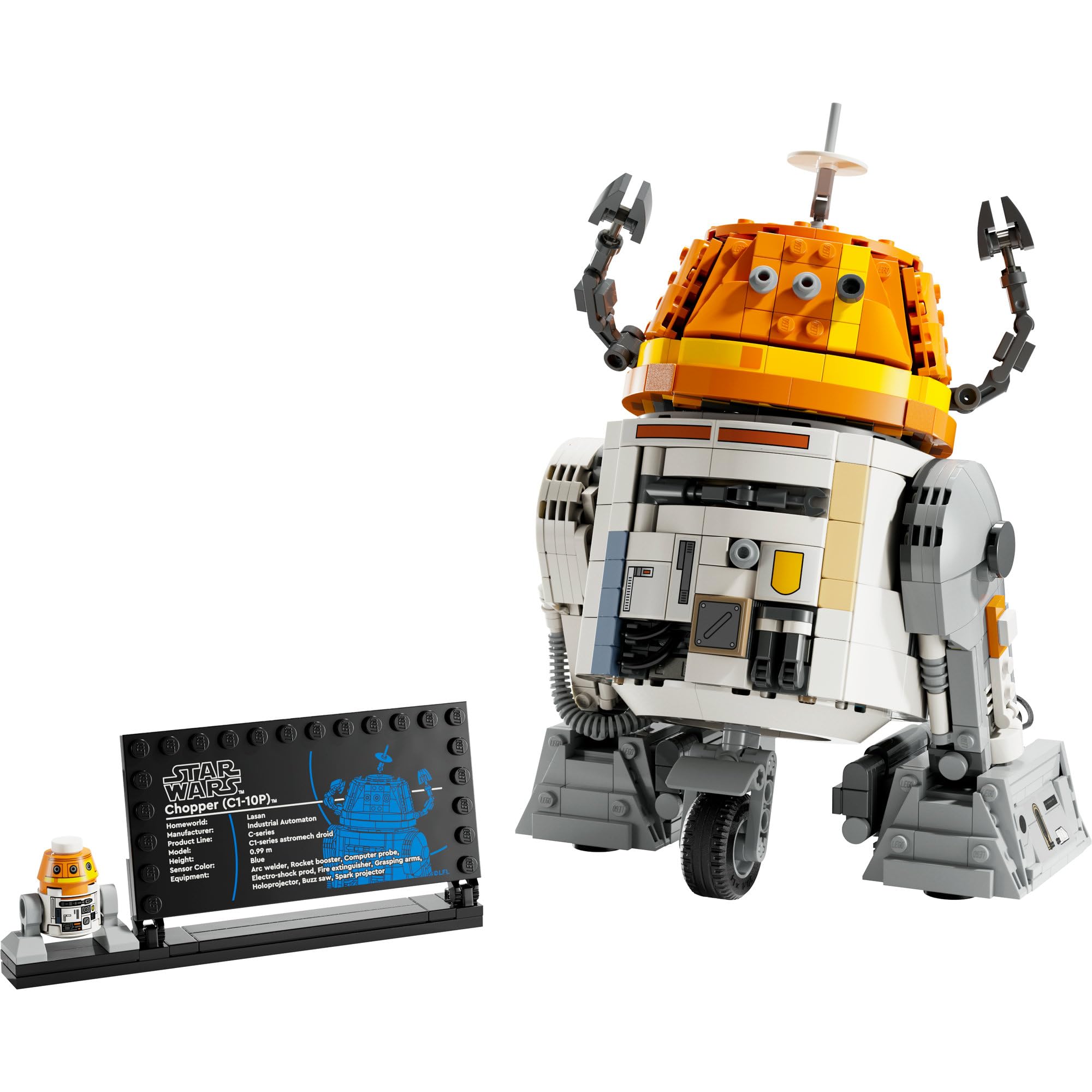 LEGO Star Wars Droid astromechaniczny Chopper (C1-10P), zabawka dla dziecka do zbudowania, zestaw konstrukcyjny dla 10-latka z figurką, pomysł na prezent dla chłopca, dziewczynki, całej rodziny 75416