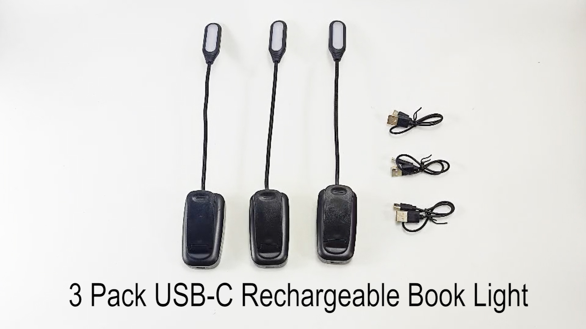 Image of USB-C Rechargeable Book Light for Reading in Bed 3 Pack, LED Book Lights with 3 Color Temperature Reading Light, Easily Clip on to a Small Mini Lightweight Book Lights for Read Book Lovers