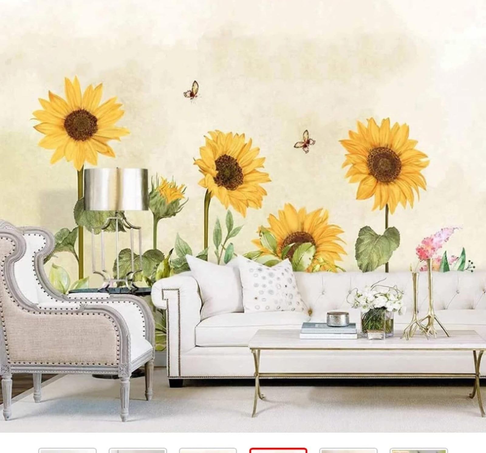 XLMING Minimalist Retro Hand Drawn Sunflowers Pastoral 3D Wallpaper Luxury Home Dining Decor Paste Sofa Living Room The Wall for Bedroom Mural-400cm×280cm