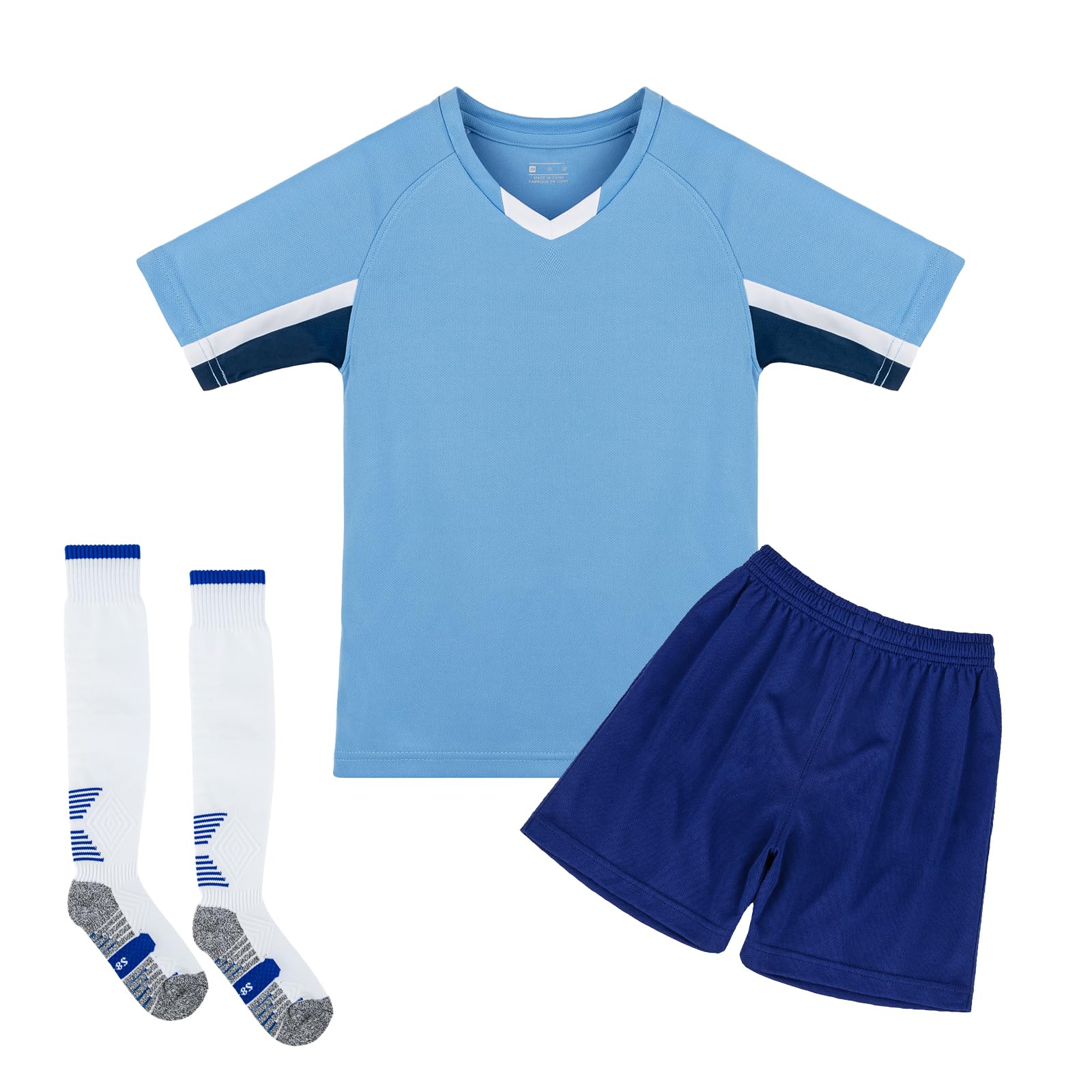 TopTie Custom Unisex Soccer Jersey, Soccer Uniform football jersey, with Jersey, Shorts and Socks-LIME-4T