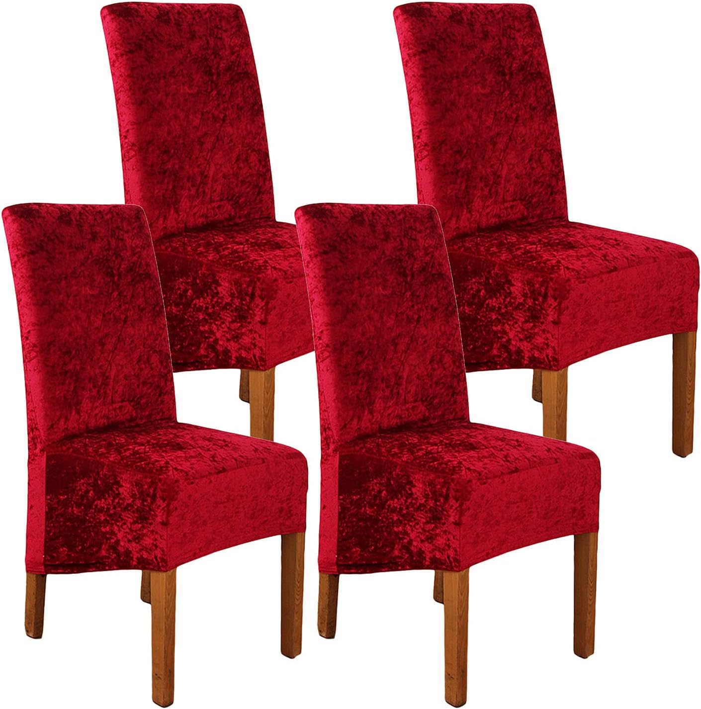 abodos Dining Chair Covers, Crushed Velvet Stretchable Elastic Chairs Protective Cover