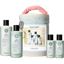 Maria Nila, True Soft Beauty Bag, For Dry Brittle Hair, Argan Oil Remoisturises & Reduces Frizz, Shampoo & Conditioner, 1 Full Size and 1 Travel Size