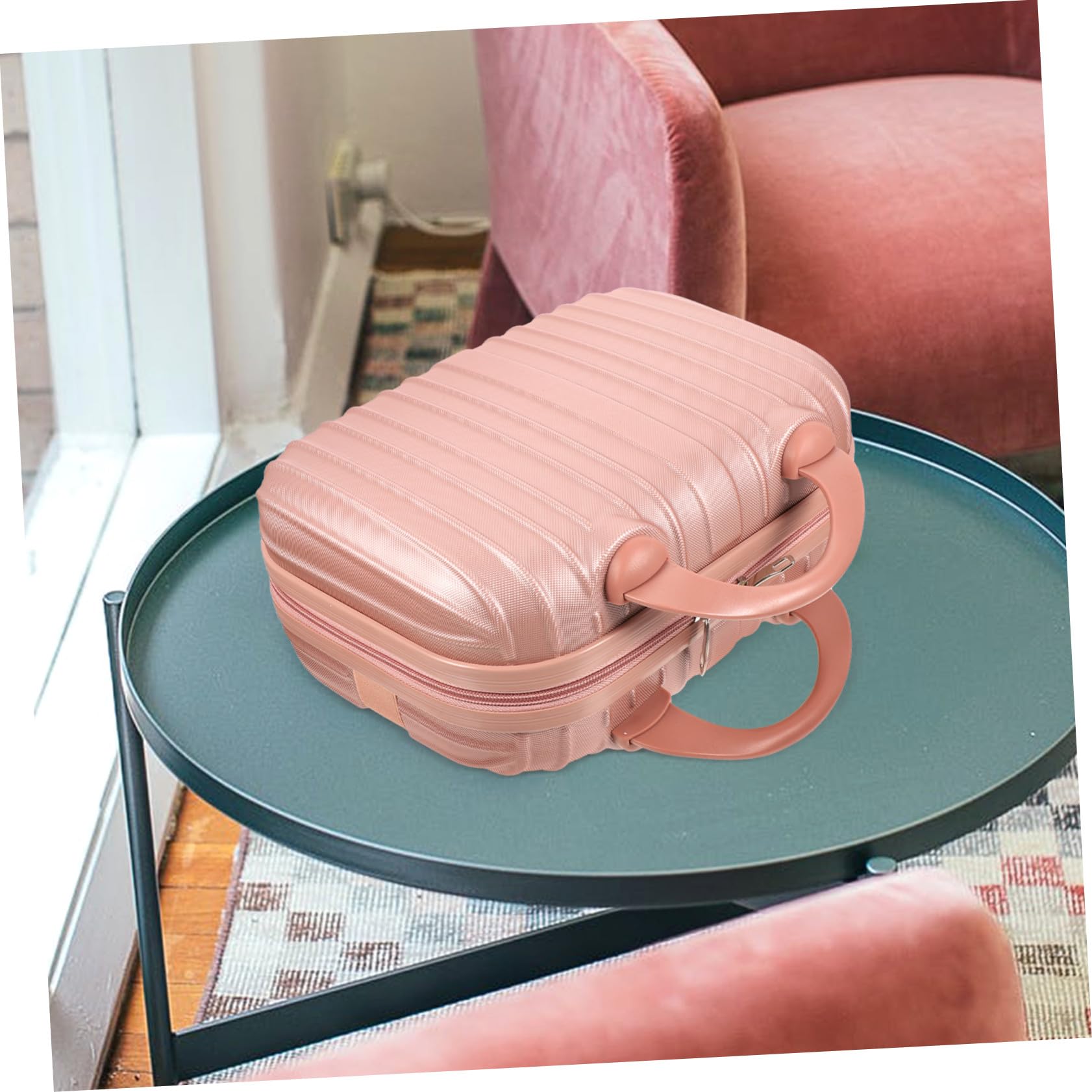 Beauty Case da Viaggio Rigido Rosa Manico Ampio, Organizzatore