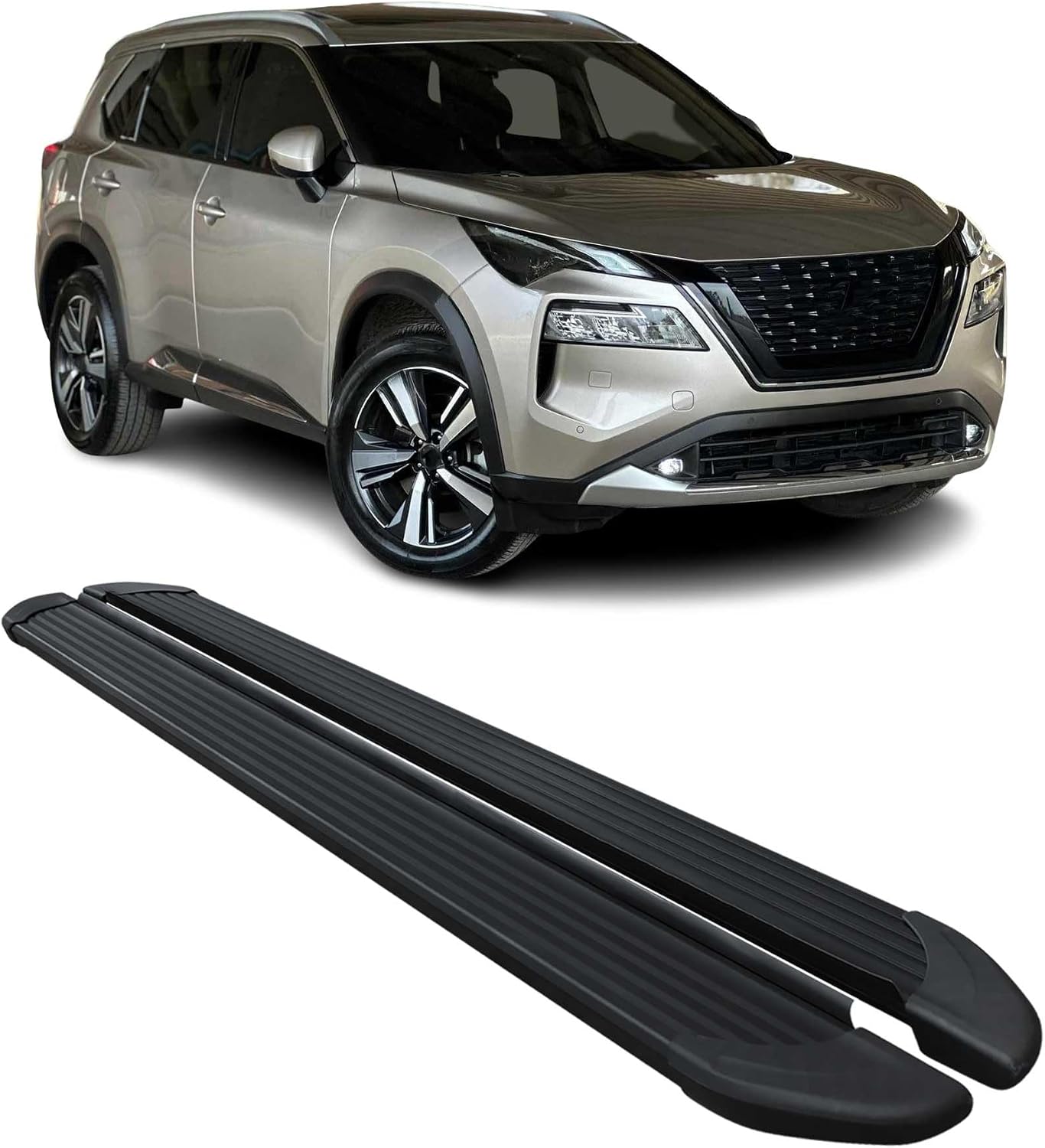 OMAC Side Step Running Boards for Nissan Rogue 2021-2026 Black Alu