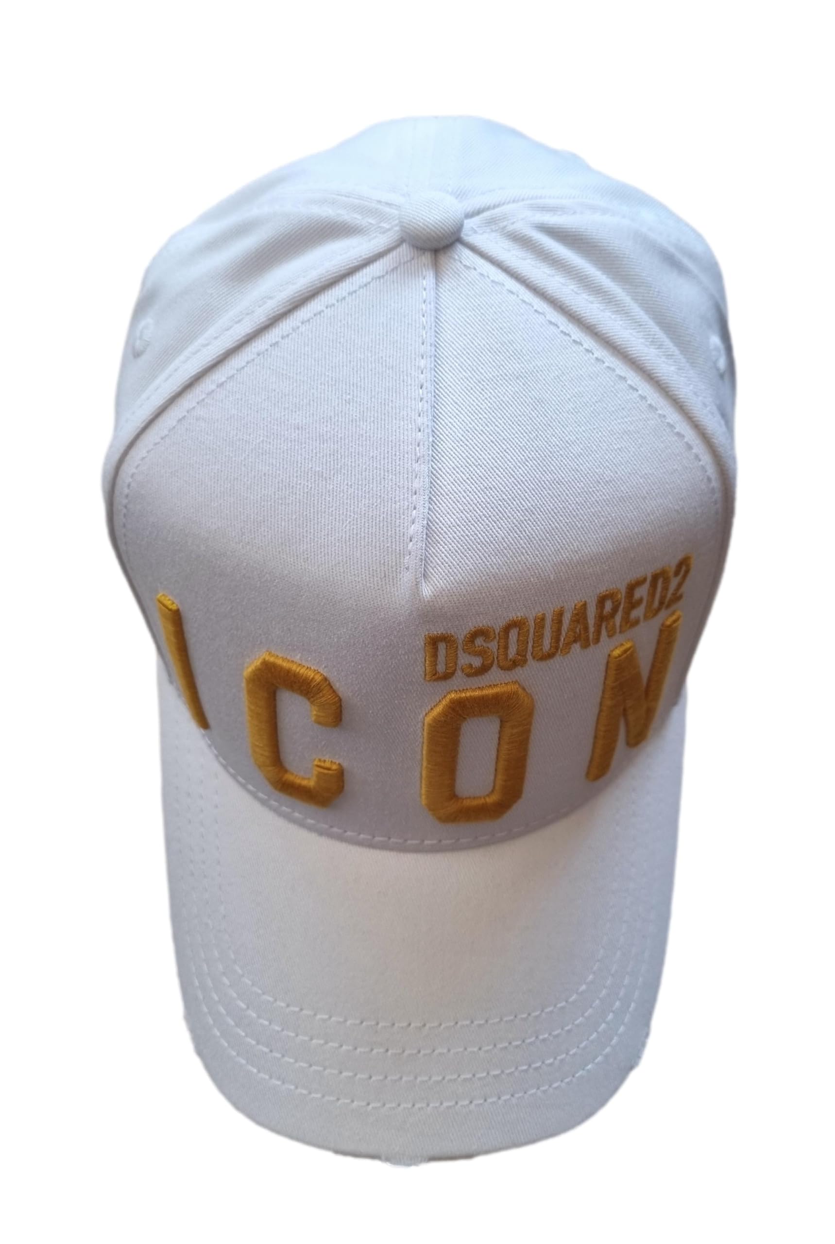 DSQUARED2 Cappello Berretto Baseball Uomo Icon M319 Bianco-Giallo