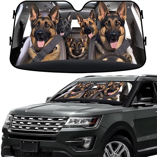 GENANY Labrador Retriever Dog Group - Parasol para automóvil, SUV, camión (55 x 30 pulgadas), parasol plegable para ventanas delanteras, parasol