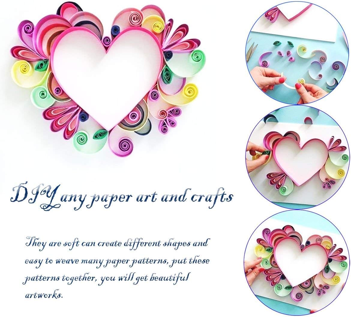 Woohome Quilling Supplies Paper Quilling Kits with 12 Quilling Tools and 36 Colors 880 Strips Quilling Paper for Craft