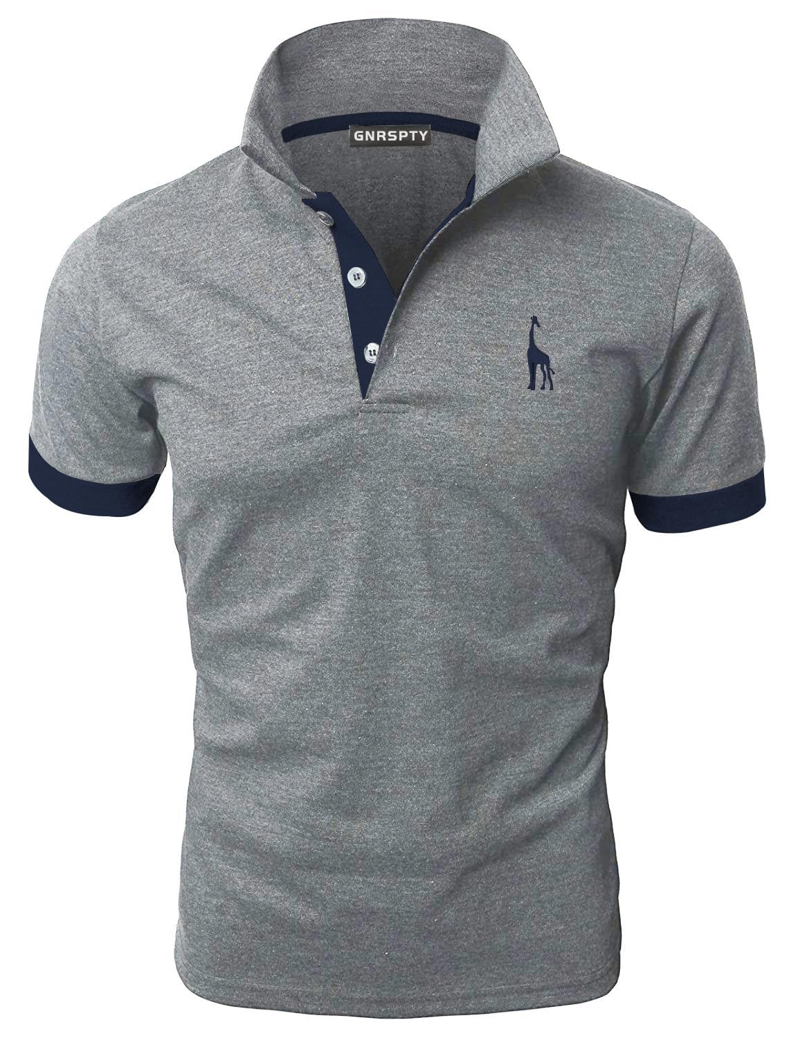 GNRSPTY Polo da Uomo Manica Corta Ricami Fulvi Casual Chic Poloshirt Camicia T-Shirt Estate