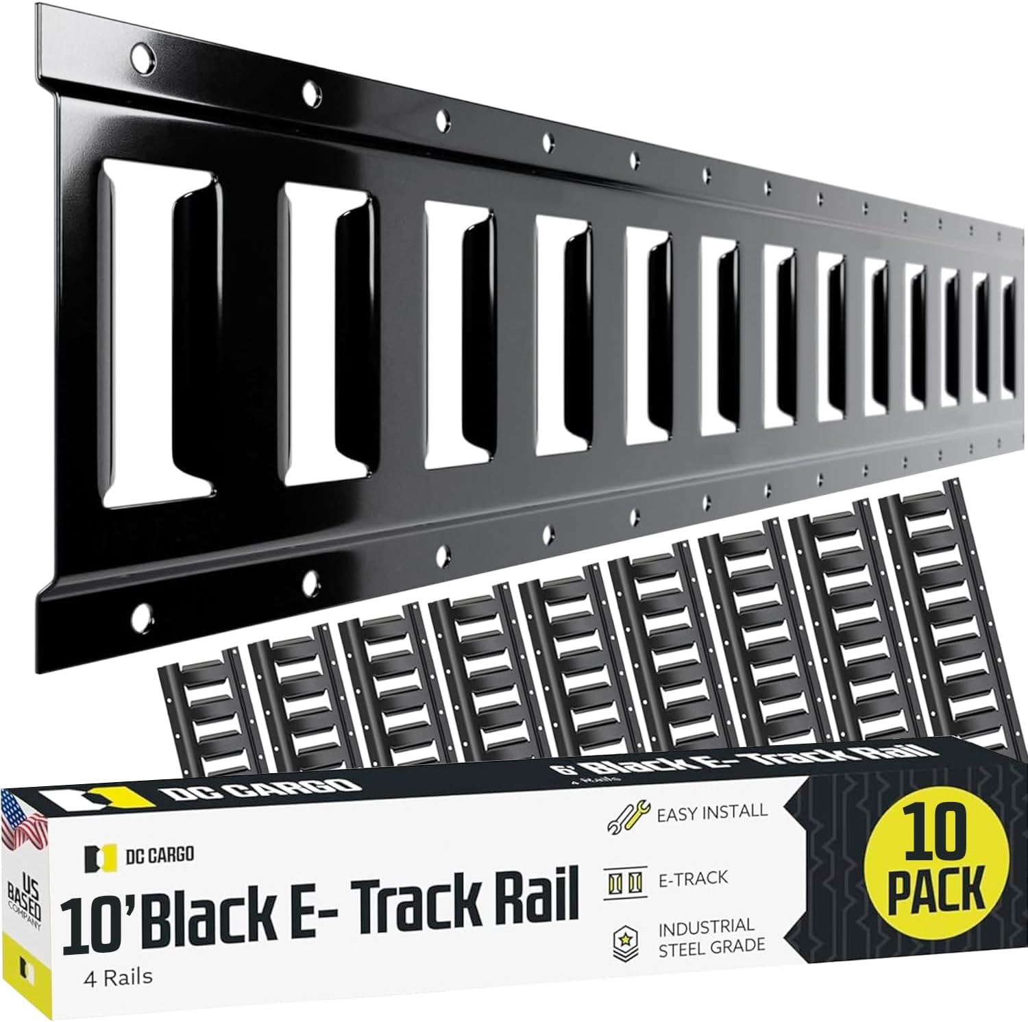 Ten 10-ft E Track Tie-Down Rails (Pack of 10) for Cargo