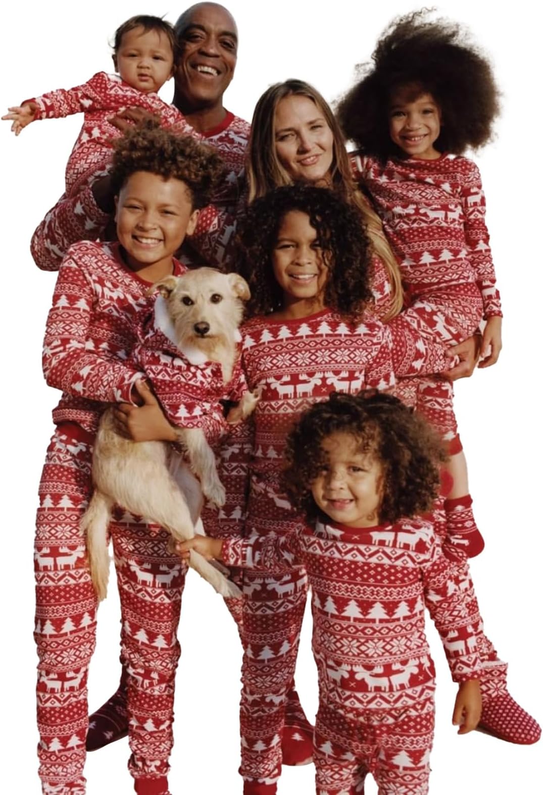 Cysincos Family Matching Christmas Pajamas Set Xmas Pjs Set Soft Long Sleeve Holiday Sleepwear Outfits for Women Men Couples