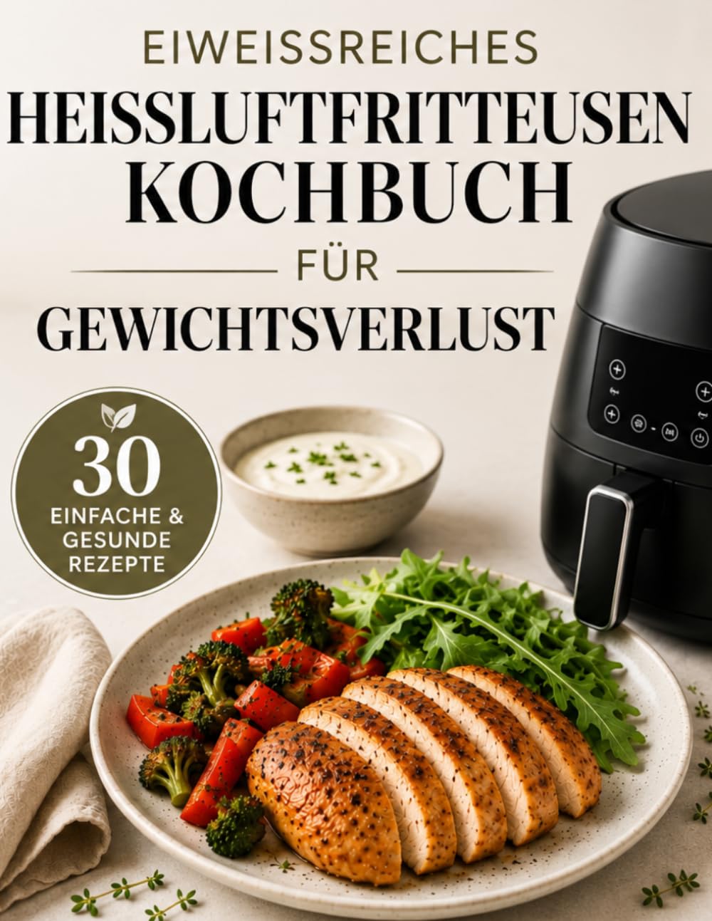 Proteinreiche Heißluftfritteusen-Küche zum Abnehmen: 30 Einfache und Gesunde Rezepte zum Abnehmen, Länger Satt Bleiben und Gesunde Essgewohnheiten Aufbauen