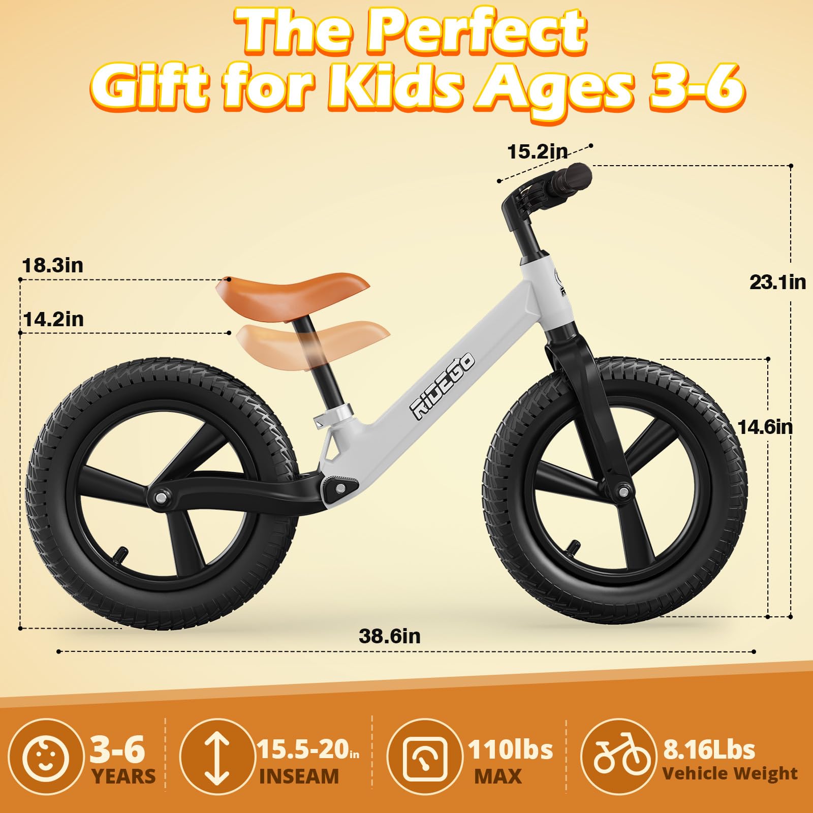 Amazon.co.jp: Ridego 12または14インチ バランスバイク 2~6歳のお子様 Amazon.co.jp: Ridego 12または14インチ バランスバイク 2~6歳のお子様