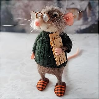 Cute Needle Felted Mouse, 2025 New Christmas Wool Felt Mouse Ornament, Cute Felt Mice Figurine for Halloween Christmas Decor,Needle Felted Christmas Mouse Doll Decorations (D) - Buy now
