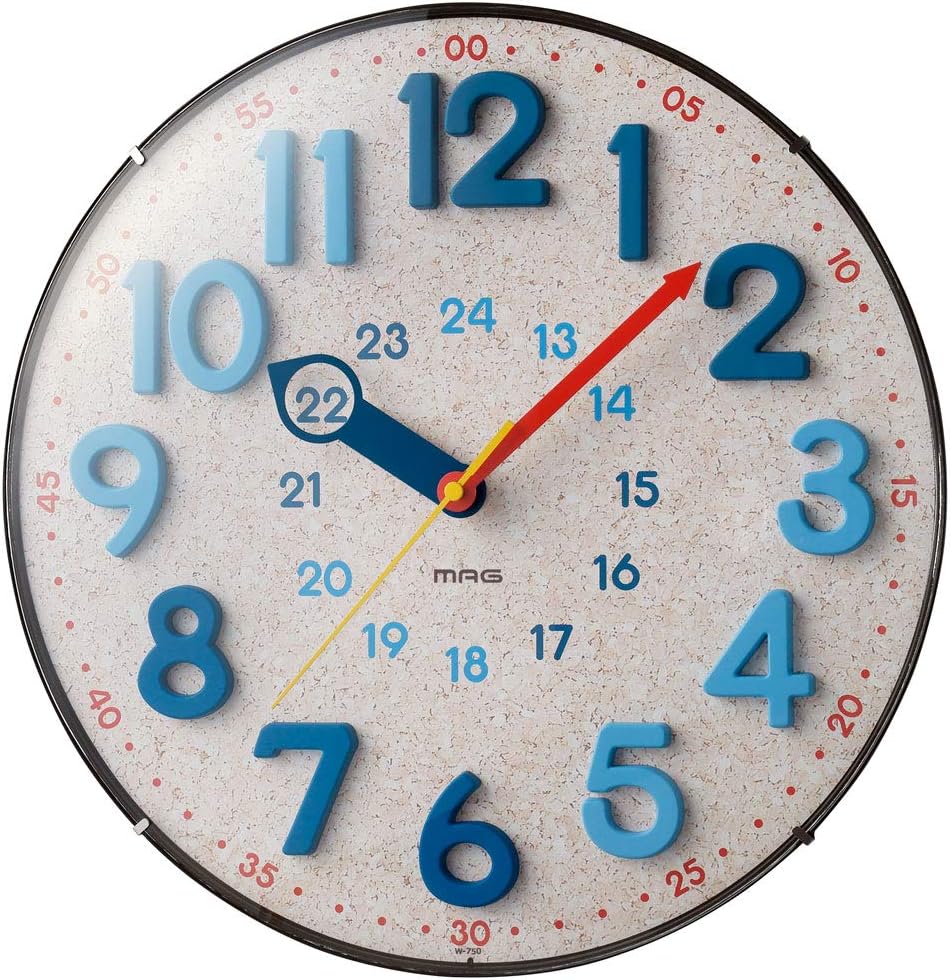 MAG Wall Clock Natural 305x305x54mm Analog Radio Wall Clock Educational Watch W-750 N