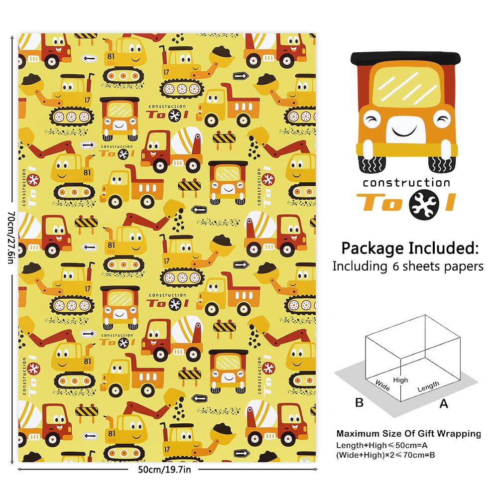 Lot De 6 Feuilles Construction Pelleteuses Tracteurs