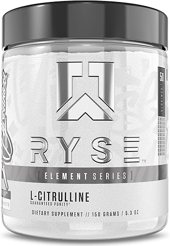 RYSE Element Series L-Citrulina Powder | Aumenta el óxido nítrico y aumenta la vasodilatación | para bombas, resistencia y rendimiento | 50 porciones