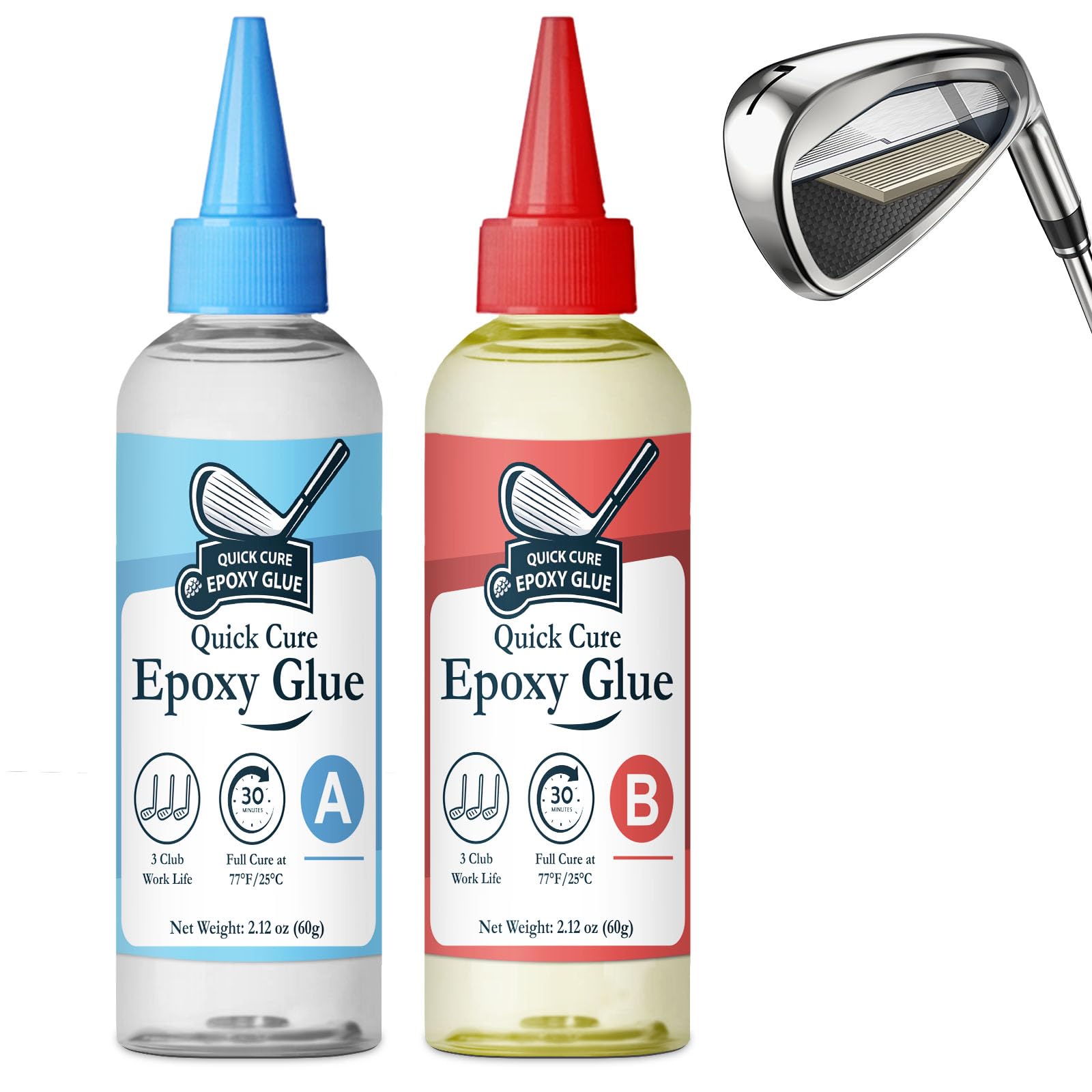 Mazze da golf epossidiche da 120 ml, a rapida polimerizzazione, trasparente, durevole, epossidico per riparare tutte le mazze da golf, teste di golf, driver, putter e ferri da stiro