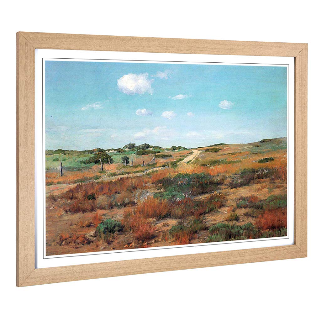 Big Box Art Framed Print of William Merritt Chase Shinnecock Hills Design | Wall Art Picture | Home Decor for Kitchen, Living Room, Bedroom, Hallway, Oak, A2 / 24.5x18 Inch / 62x45cm