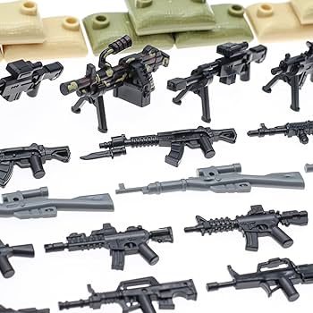 Amazon.co.jp: BrickBounty 180 個 武器 - マシンガン - ライフル 主要