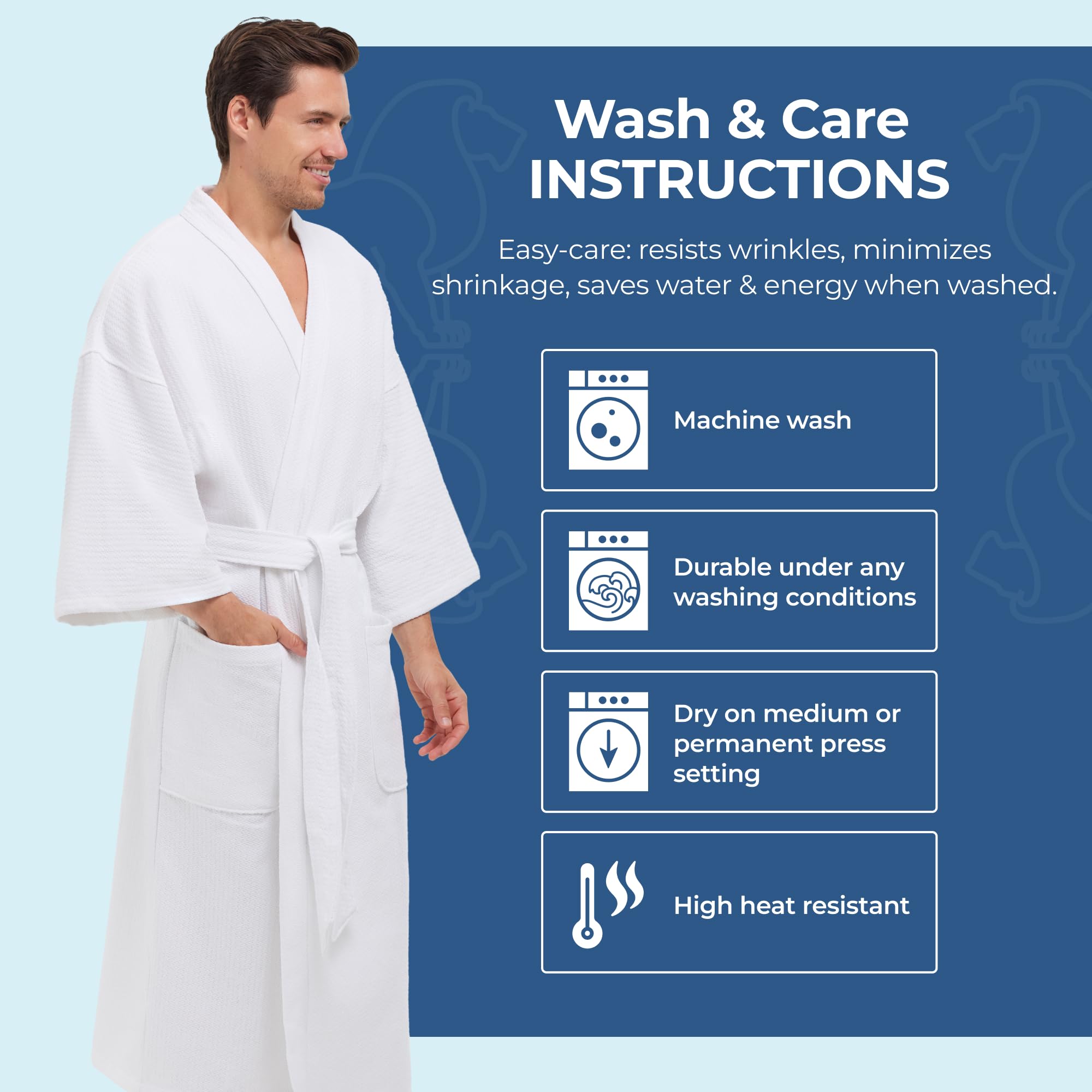Snapklik.com : MONARCH Diamond Waffle Spa Kimono Robe For Men Or Women ...
