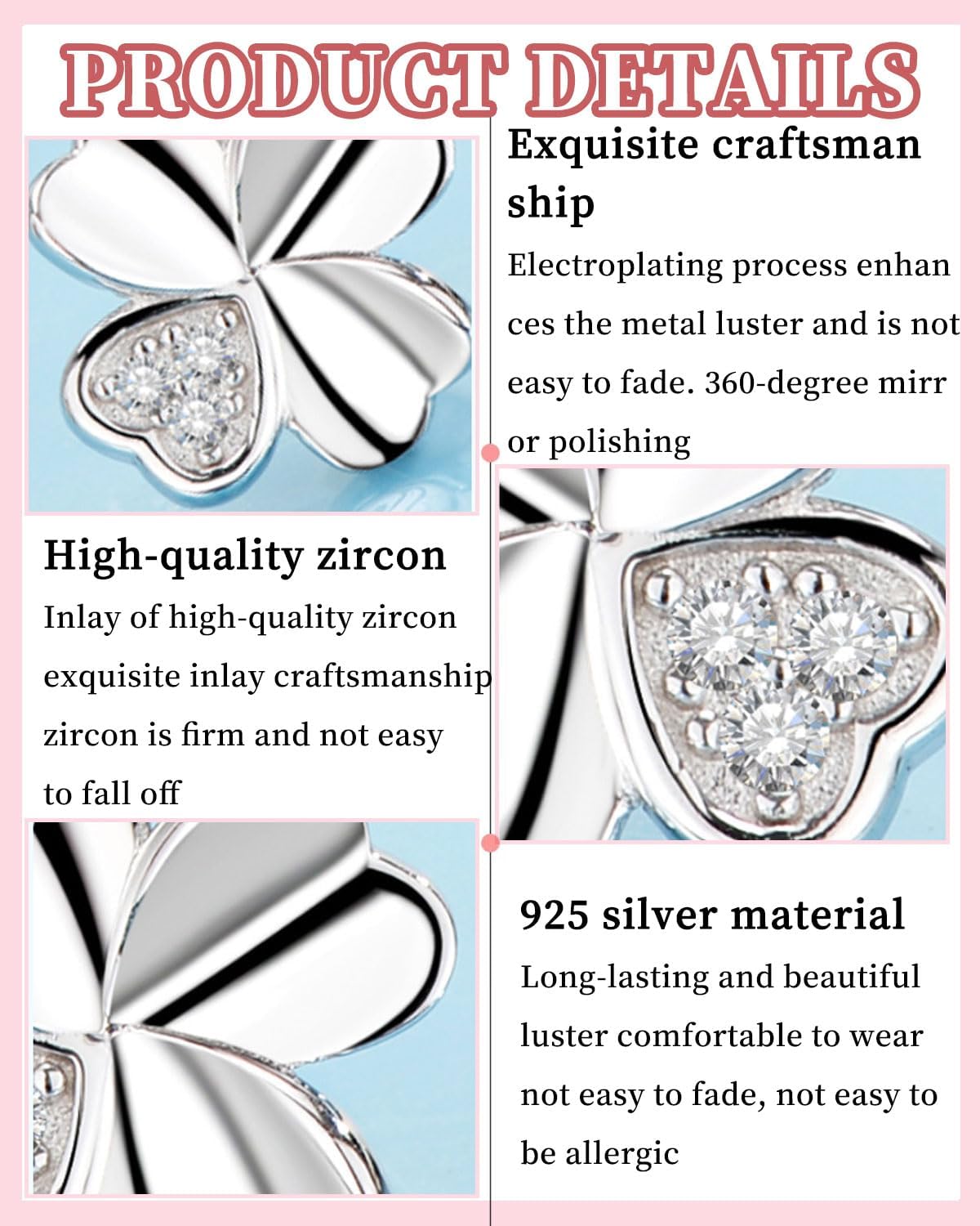 Elli Dames Halsketting Dames Klaverblad Hanger Elega Geluk Met Zirkonia Kristallen In 925 Sterling Zilver 763375637