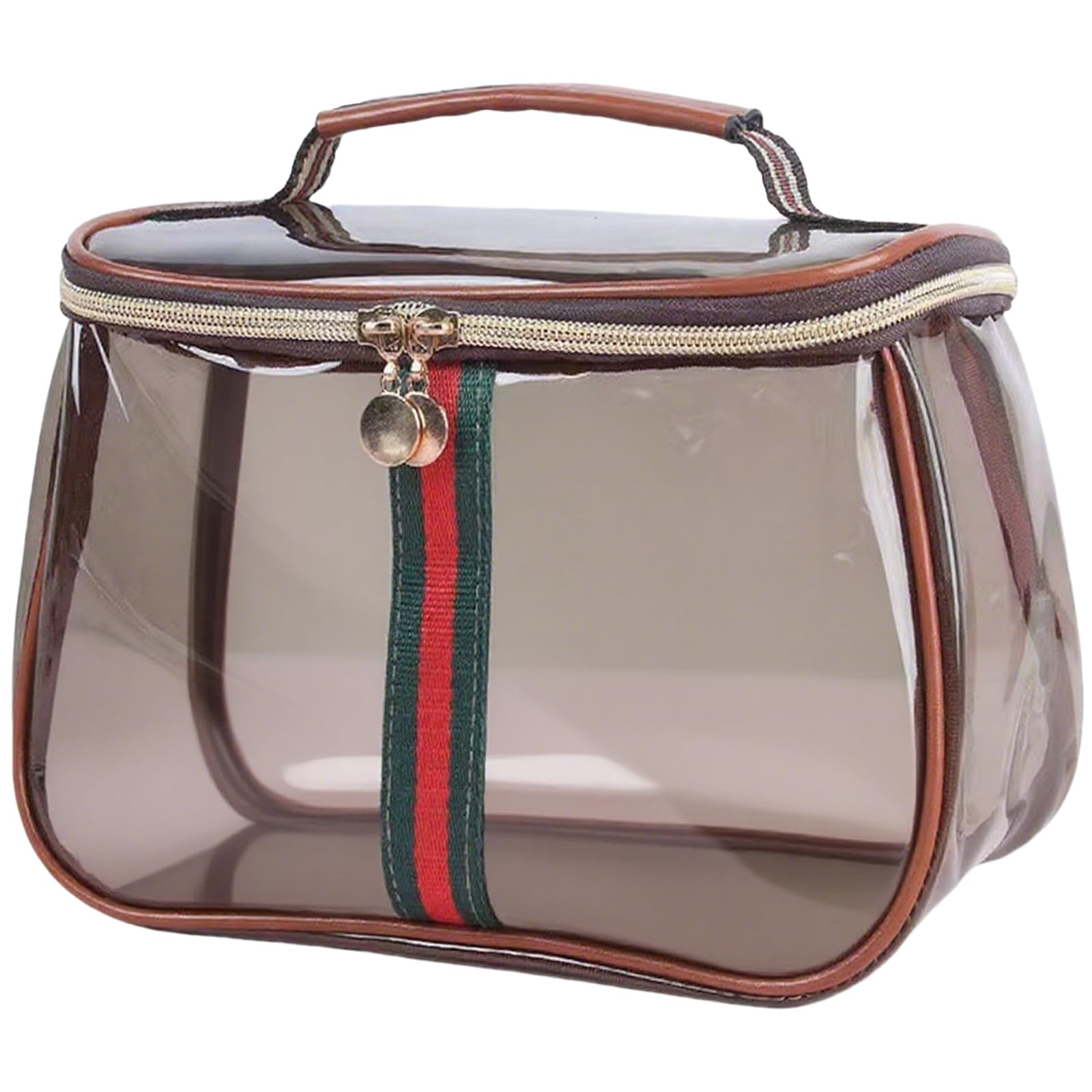 New Retro Vintage Vanity Bag, Vintage Makeup Bag, Ladies Large Capacity Makeup Organizer, Waterproof Transparent with Zipper Toiletry Bag, Women