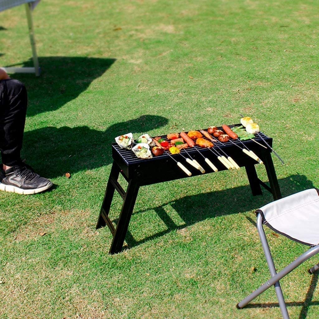 Przenośny grill ze stali nierdzewnej do gotowania na świeżym powietrzu składany i stołowy grill na węgiel drzewny na kemping i piknik