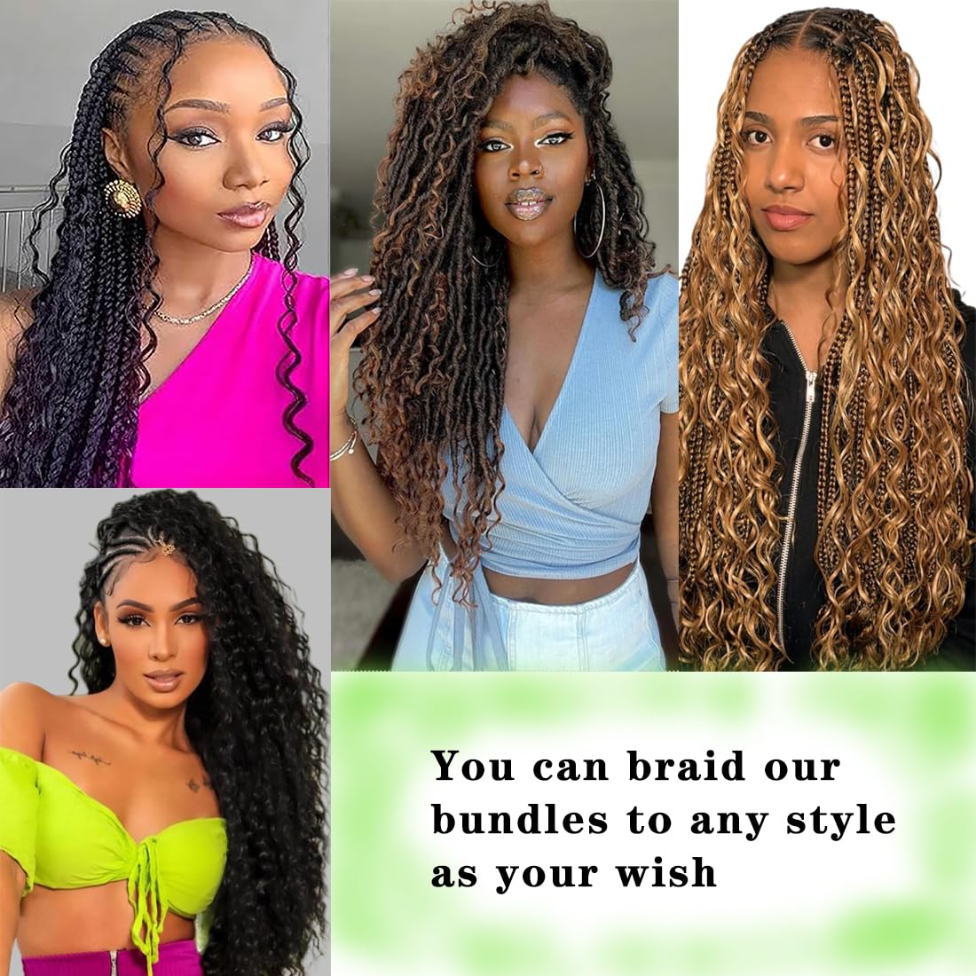 Human Braiding Hair for Boho Braids 18 Inch Deep Wave Boho Hair for Braiding Chocolate Brown 12A No Weft Human Hair Bundles 120g Curly Wavy Hair Extensions 3 Bundles Human Hair (4#, 18 Inch)