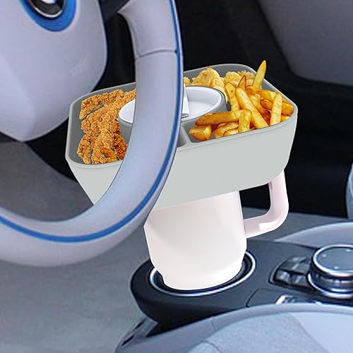 Miniatura 8 de Tazón de aperitivos para taza Stanley con tapa, bandeja reutilizable para aperitivos con tapa, se adapta a Stanley Cup 1.02.0, 3 compartimentos para