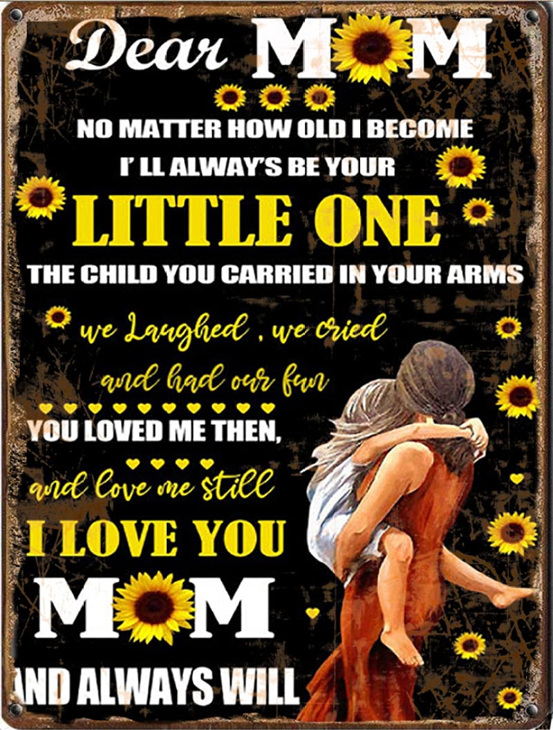 peiyeety Mom tin Sign, Gift for Mother and Daughter,Retro Style, Wall Art, Farmhouse Decoration, 8x12 inches