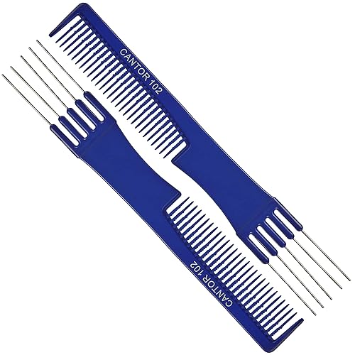 Peine y recogedor de pelo Lift Teasing - Paquete de 2, cinco elevadores de acero inoxidable - Desenredante resistente a productos químicos y al