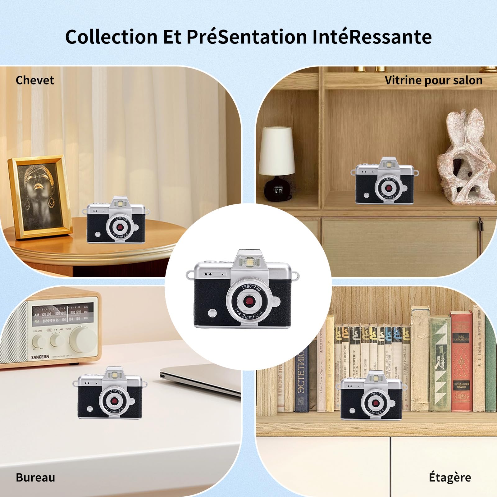 Mini Appareil Photo,Porte Clef,Mini Camera,Appareils Photo NuméRiques pour Enfants 8 Ans+,Digital Camera,Appareil Photo Compact avec Flash Et Enregistrement VidéO,Selfie Porte Cle Appareil Photo