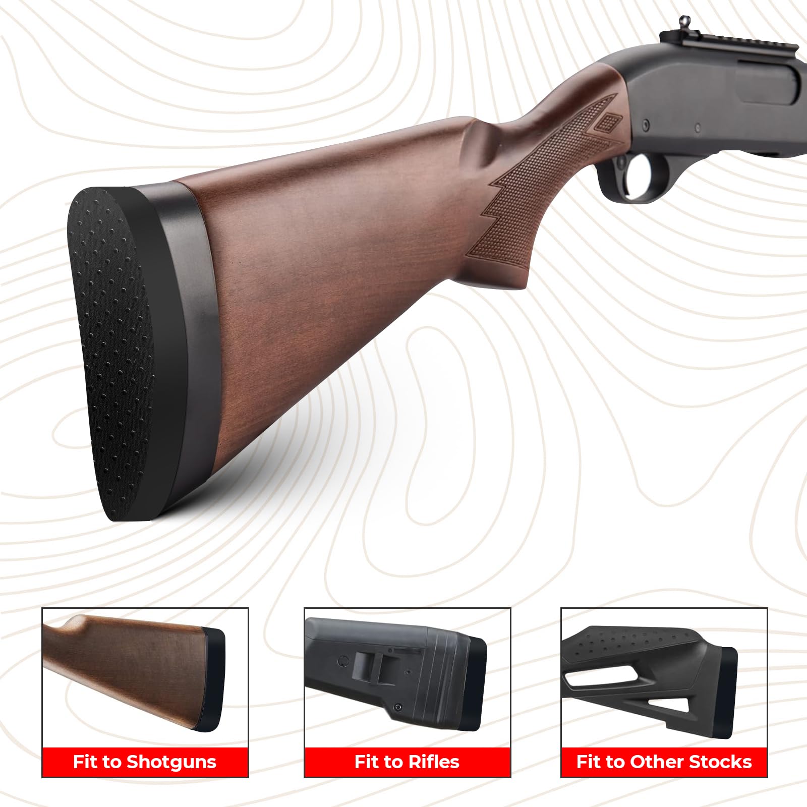 Almohadilla de retroceso cortable personalizada para escopeta, rifle, almohadilla adhesiva para culata con capa impermeable y antideslizante, recorte de bricolaje para adaptarse a la mayoría