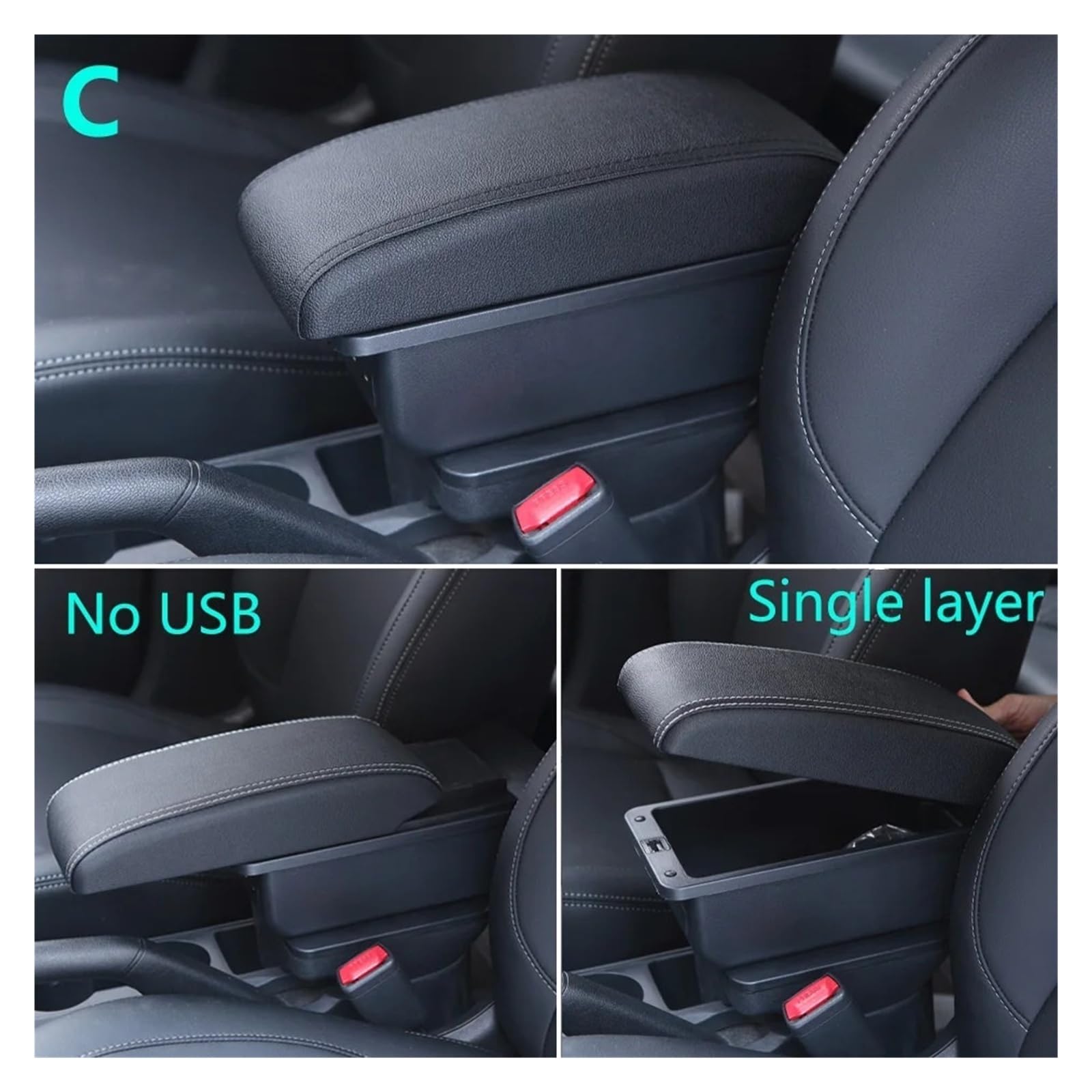Dla Dacia Sandero Logan 2 dla Nissan Almera G15 dla Lada LARGUS pudełko do podłokietnika samochodowego schowek akcesoria samochodowe(B2 Black line 3USB)