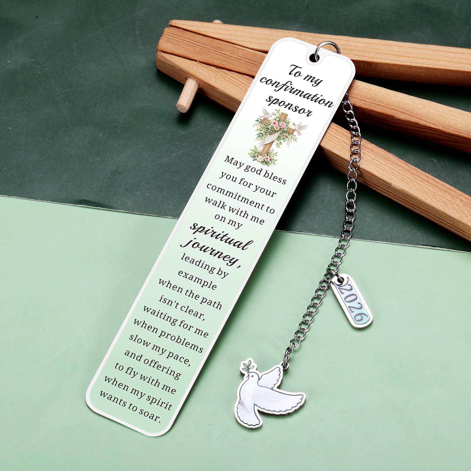 Confirmation Sponsor Gifts for Women, Thank You Bookmark Gift for Sponsors, Christian Catholic Confirmation Sponsor Gifts for Women Men, Appreciation Gift from Candidate, Easter Basket Stuffers