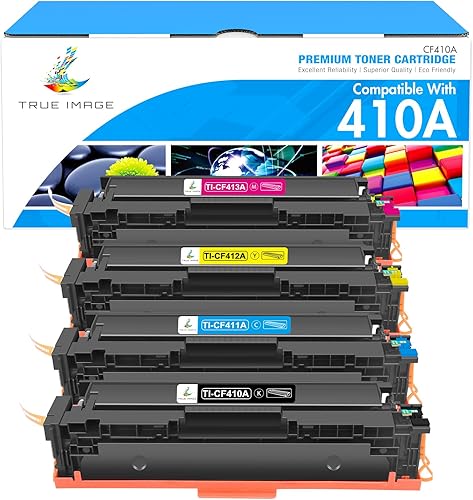 TRUE IMAGE Cartucho de Tóner Compatible 410A de Reemplazo para HP 410A 410X 410 CF410A CF411A CF412A CF413A Color Laserjet Pro MFP M477fnw M477fdw