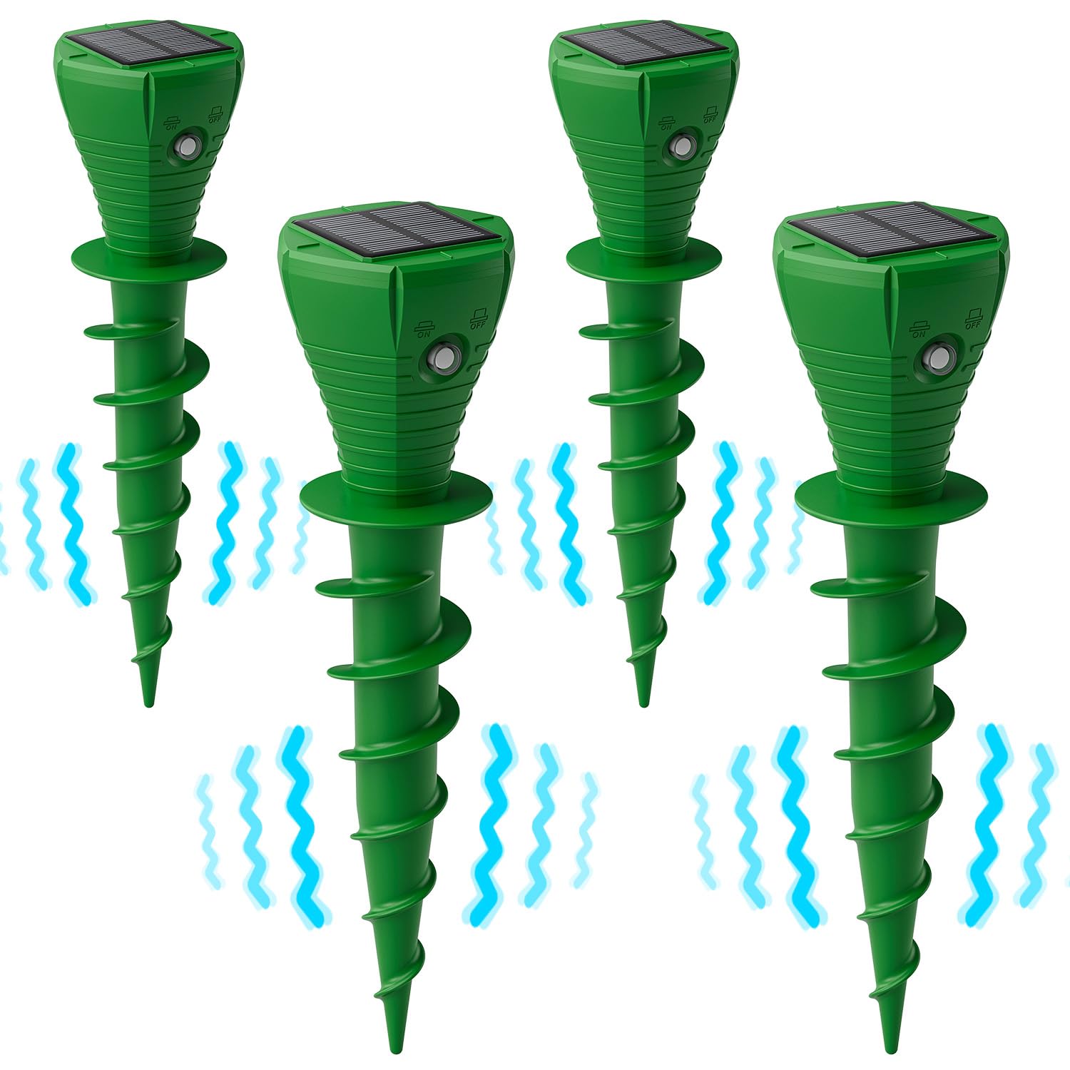 Mole Repellent 4 Pack, Waterproof Solar Powered Mole Deterrent, Repellent